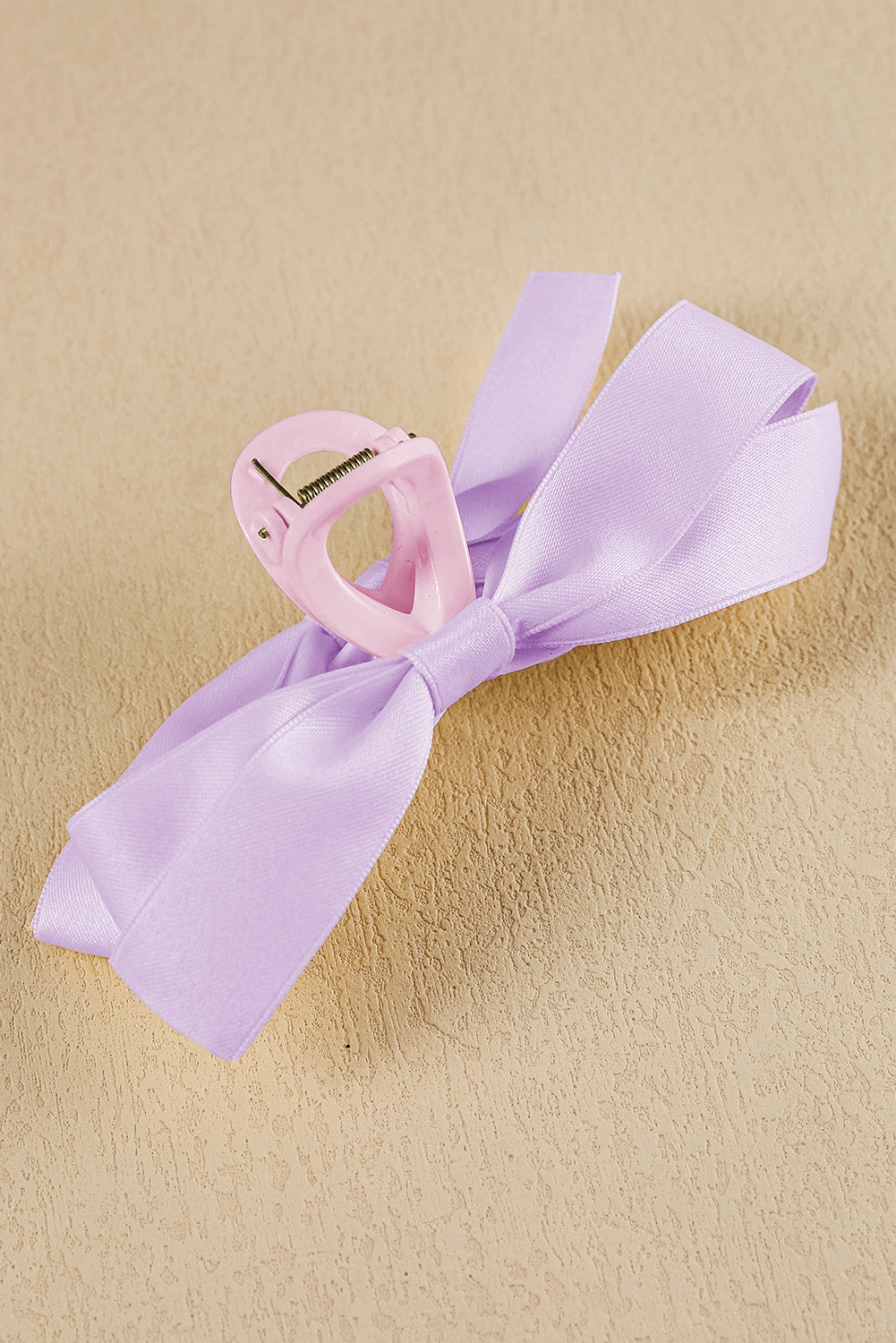 Black Solid Color Ribbon Bow Decor Hair Clip