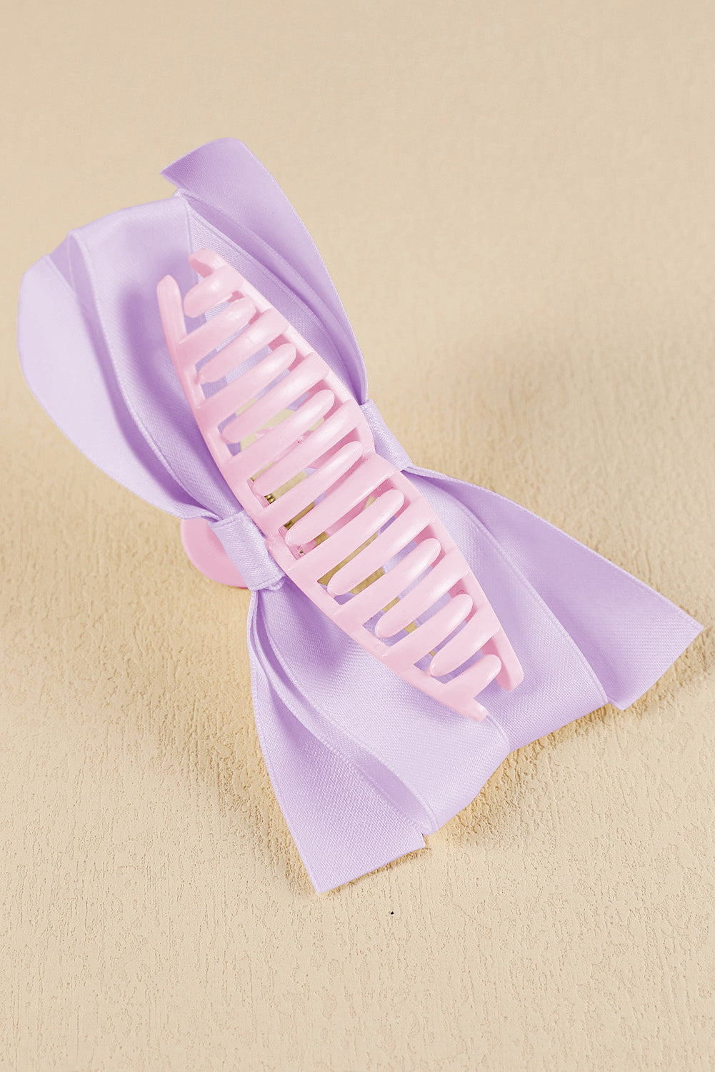 Black Solid Color Ribbon Bow Decor Hair Clip