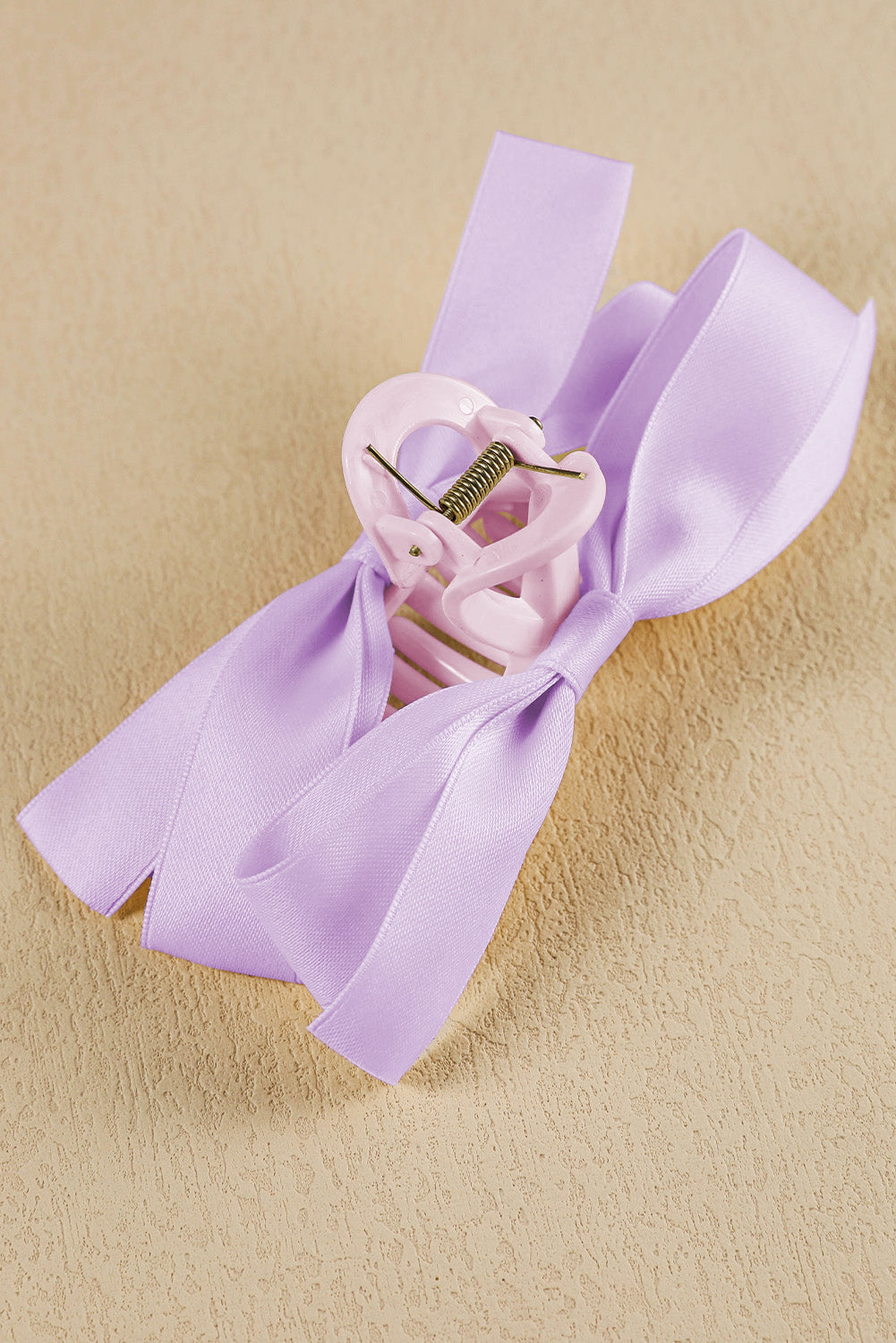 Black Solid Color Ribbon Bow Decor Hair Clip