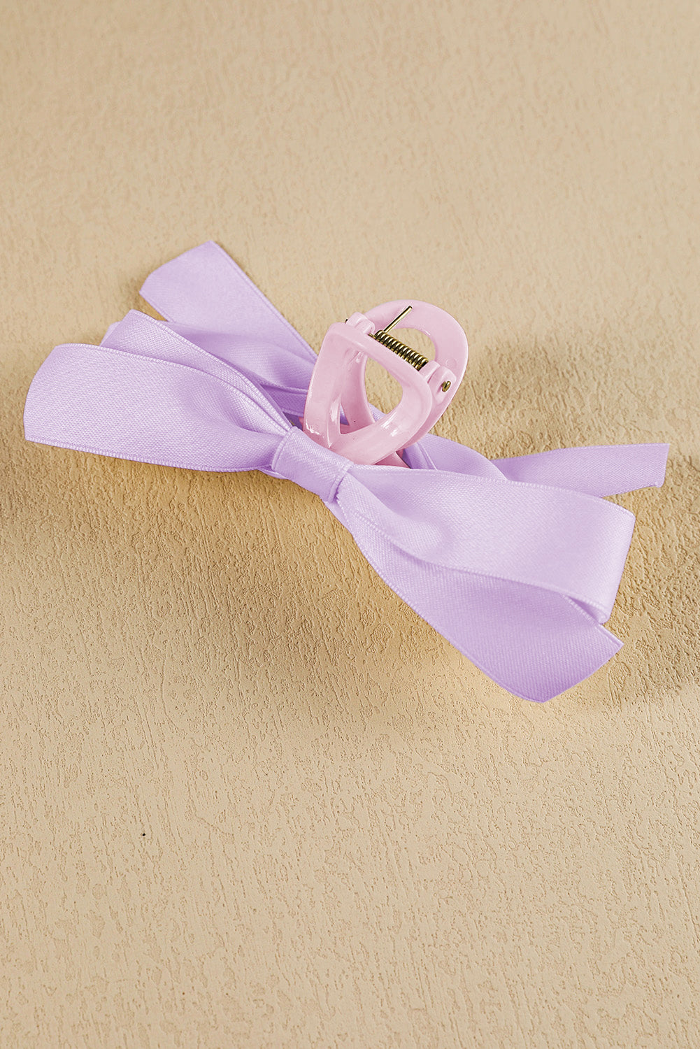 Black Solid Color Ribbon Bow Decor Hair Clip