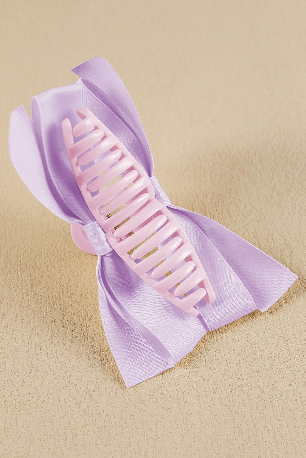 Black Solid Color Ribbon Bow Decor Hair Clip