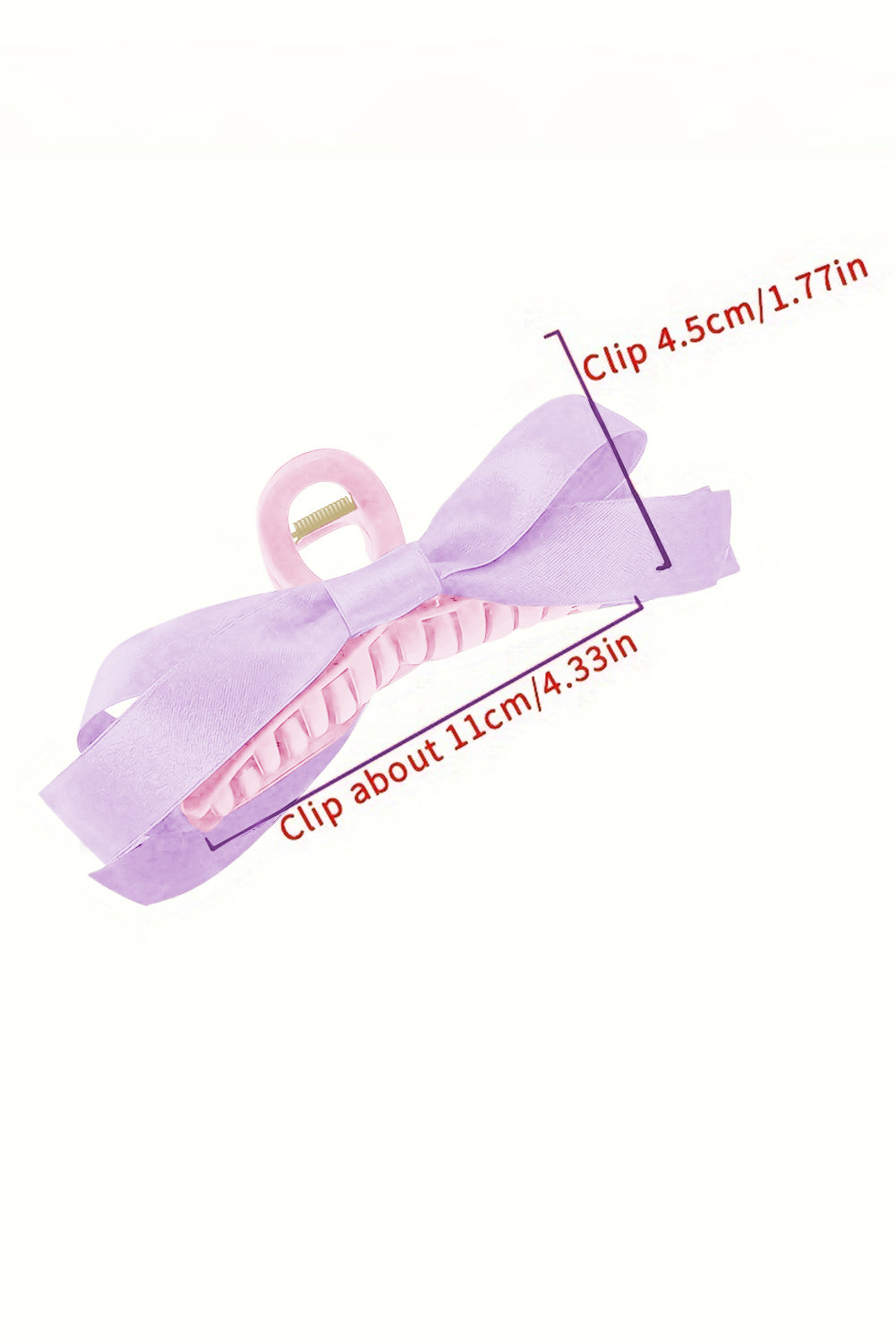 Black Solid Color Ribbon Bow Decor Hair Clip