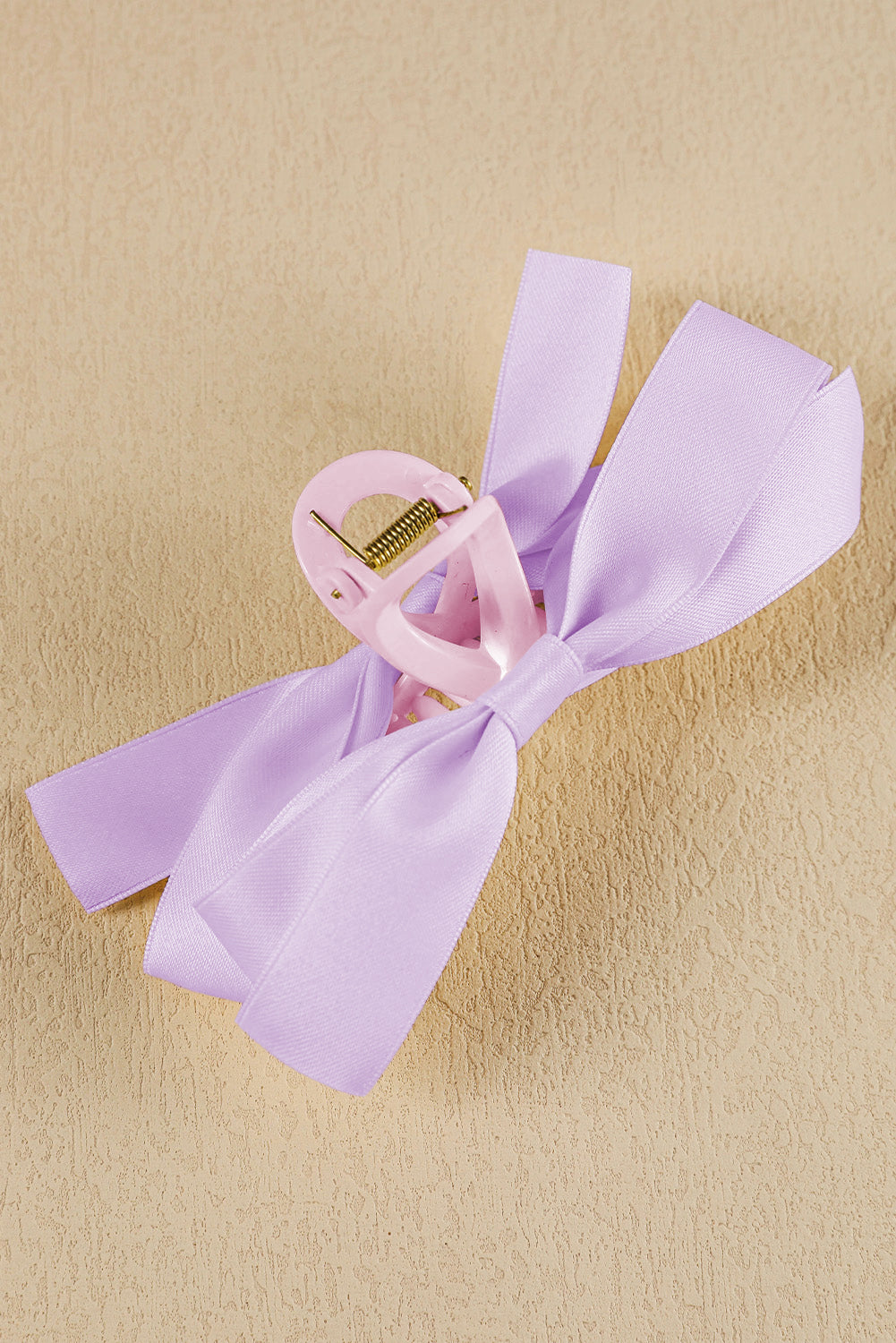 Black Solid Color Ribbon Bow Decor Hair Clip